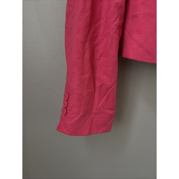 Calvin Klein Womens Cropped Pink Blazer Size 12 Tailored Jacket Work Office Chic - Picture 4 of 6